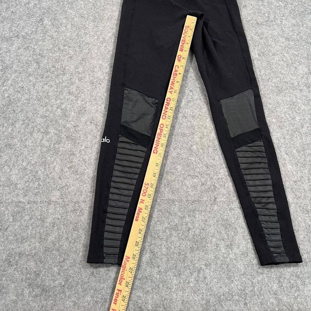 Alo Yoga Black High Waisted Moto 7/8 Ankle Cropped Leggings Women's Size XS